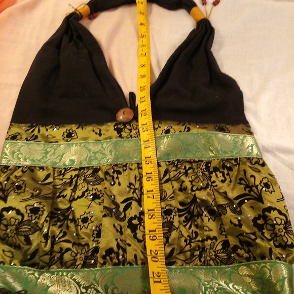 Vintage Hobo Elephant & Floral Print, Lime, Olive Green & Black - Picture 4 of 8